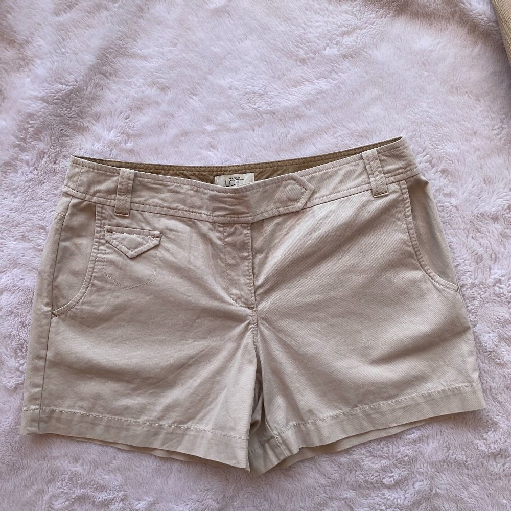 Ann Taylor Loft Cotton Shorts.  Size 4.  Tan Color